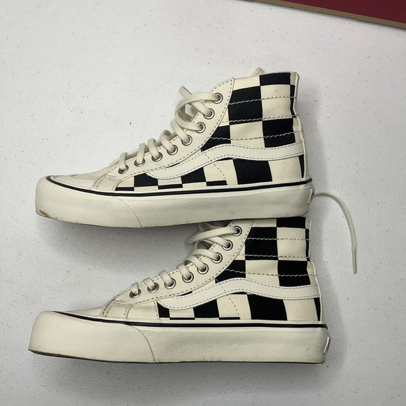 Vans SK8 HI 138 Decon Sneakers Shoes Mega Check Black White Men Sz 5 Wo's Sz 6.5 - Picture 8 of 11